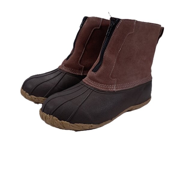 Red Head Duck Boots Women 9 Suede Leather 200 Gram Front Zip Outdoor - Picture 1 of 16